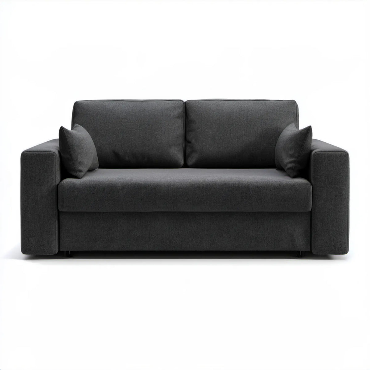 Dwuosobowa sofa z tkaniny poliestrowej, antracytowa, 170 x 85 x 88 cm