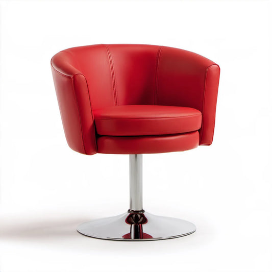 Czerwone obrotowe krzesło kubełkowe z tapicerką PU 67 x 60 x 83–95 cm
